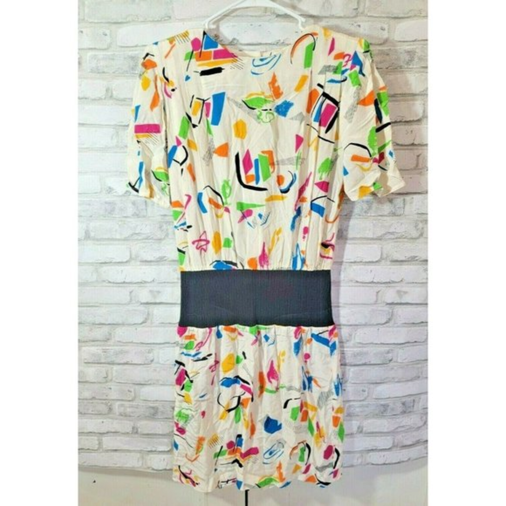 Vintage Size 8 Liz Claiborne 80s Multi Color Shoul